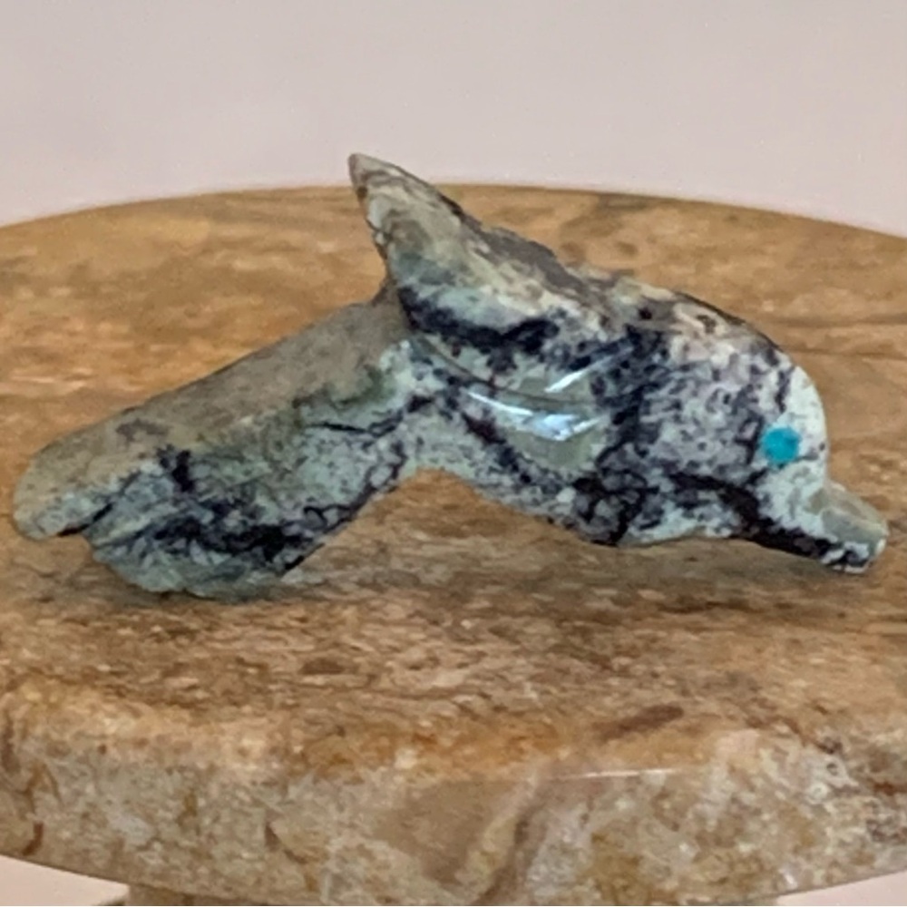Zuni Style Bird Fetish Bead Drilled Stone Native American Animal Mini Carving .9 - Picture 2 of 6